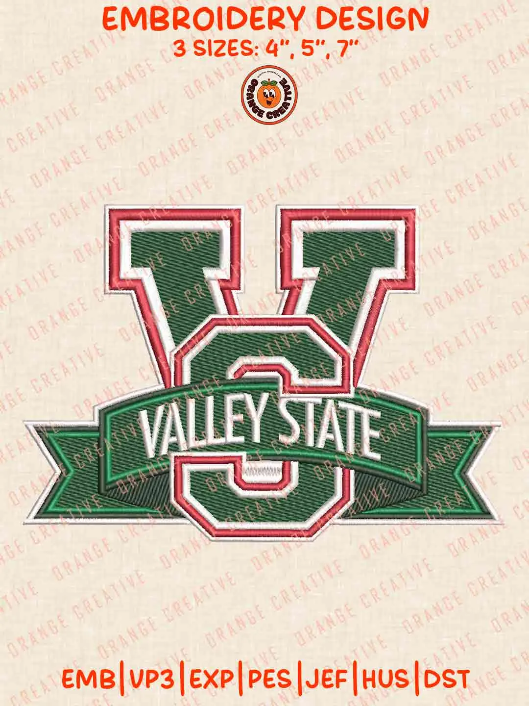 Valley State Embroidery Design Files, Mississippi Valley State Delta Devil Football Embroidery Designs, Sport Machine Embroidery Files, 3 Sizes, Custom Sizes, Instant Download