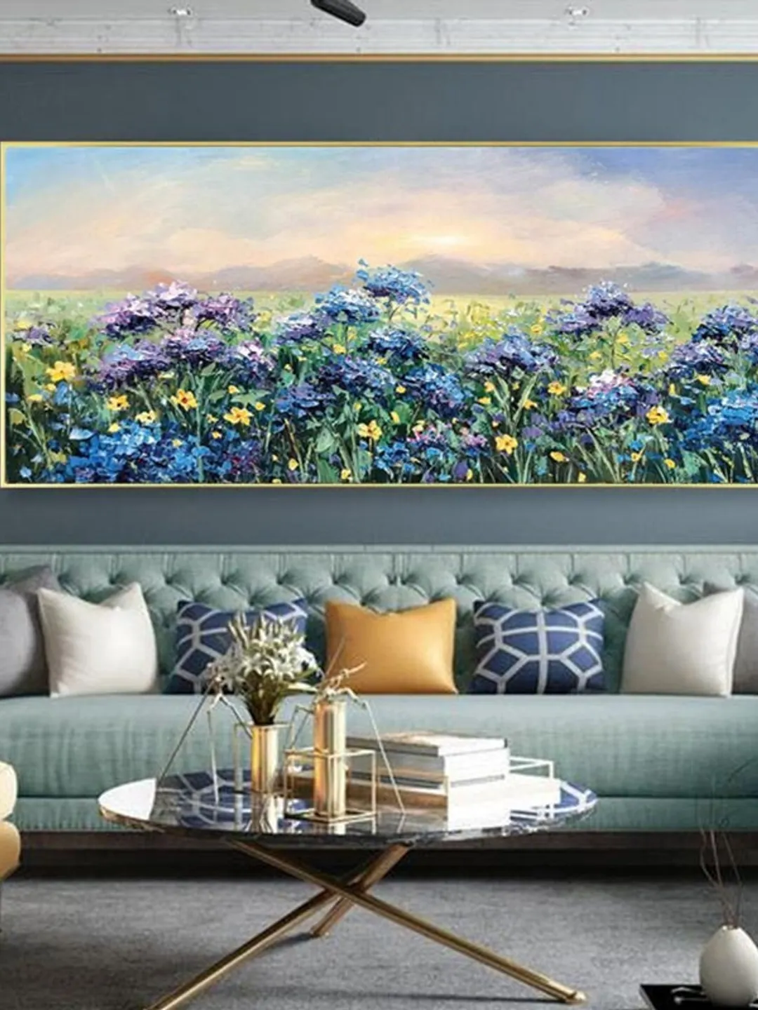 Purple Violet Oil Painting,Flower Wall Art,  Abstract Oil Painting On Canvas, Palette Knife Painting, Spring Landscape Wall Art, Home Decor