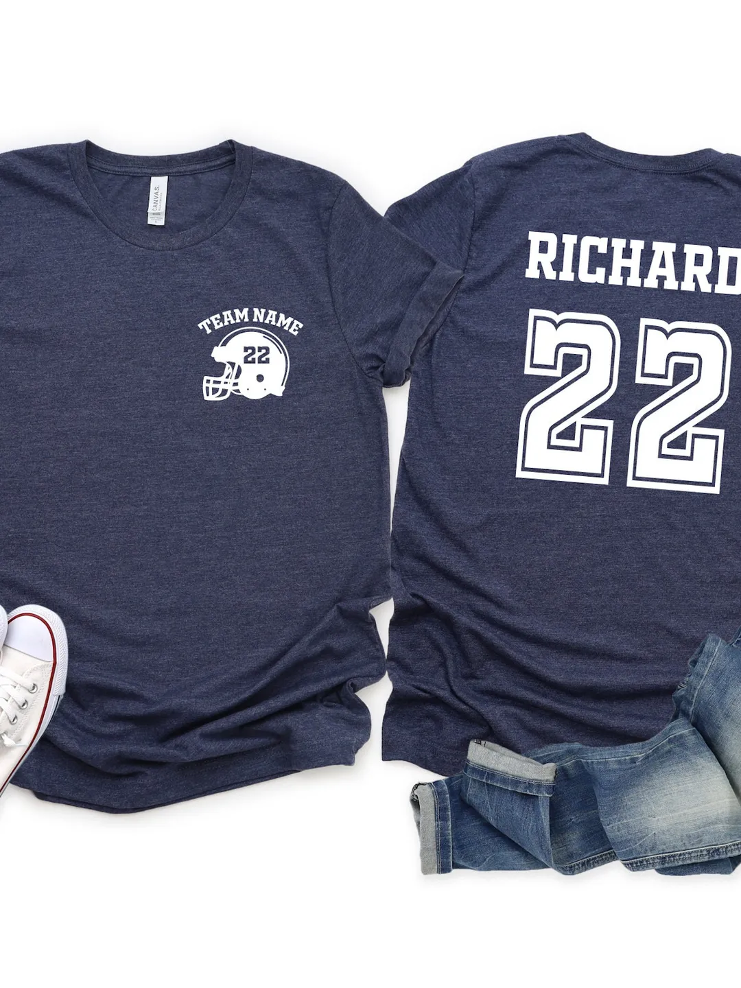 Personalized Football Jersey: Custom Name and Number - Game Day Tee