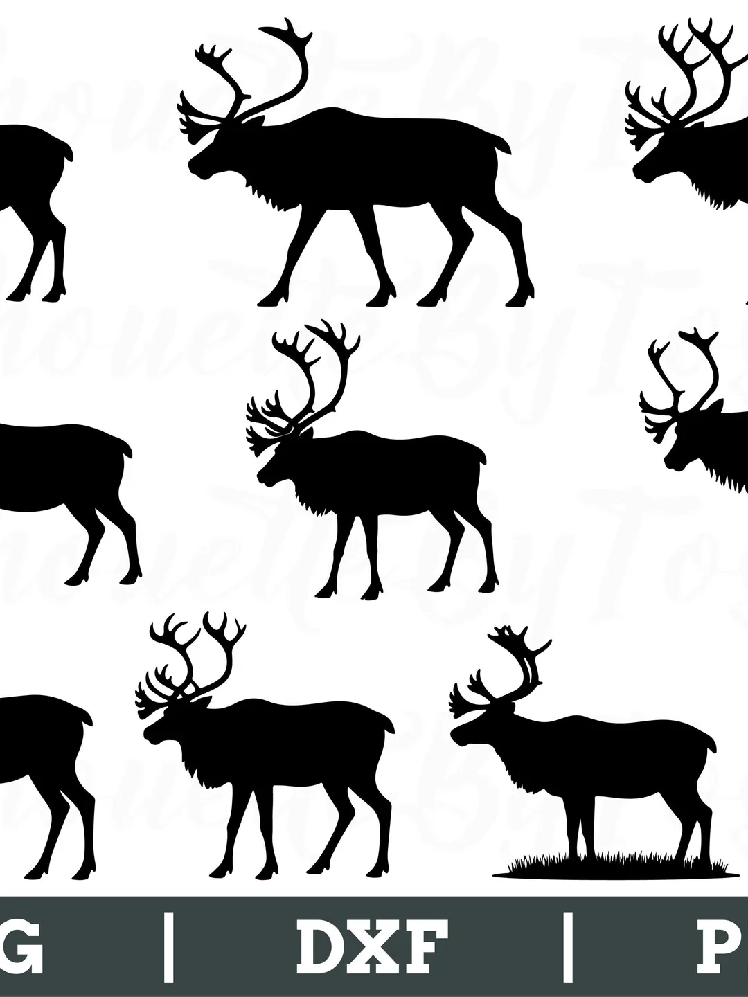 Caribou Svg, Caribou Cut File, Caribou Silhouette, Caribou Vector, Dxf, Png