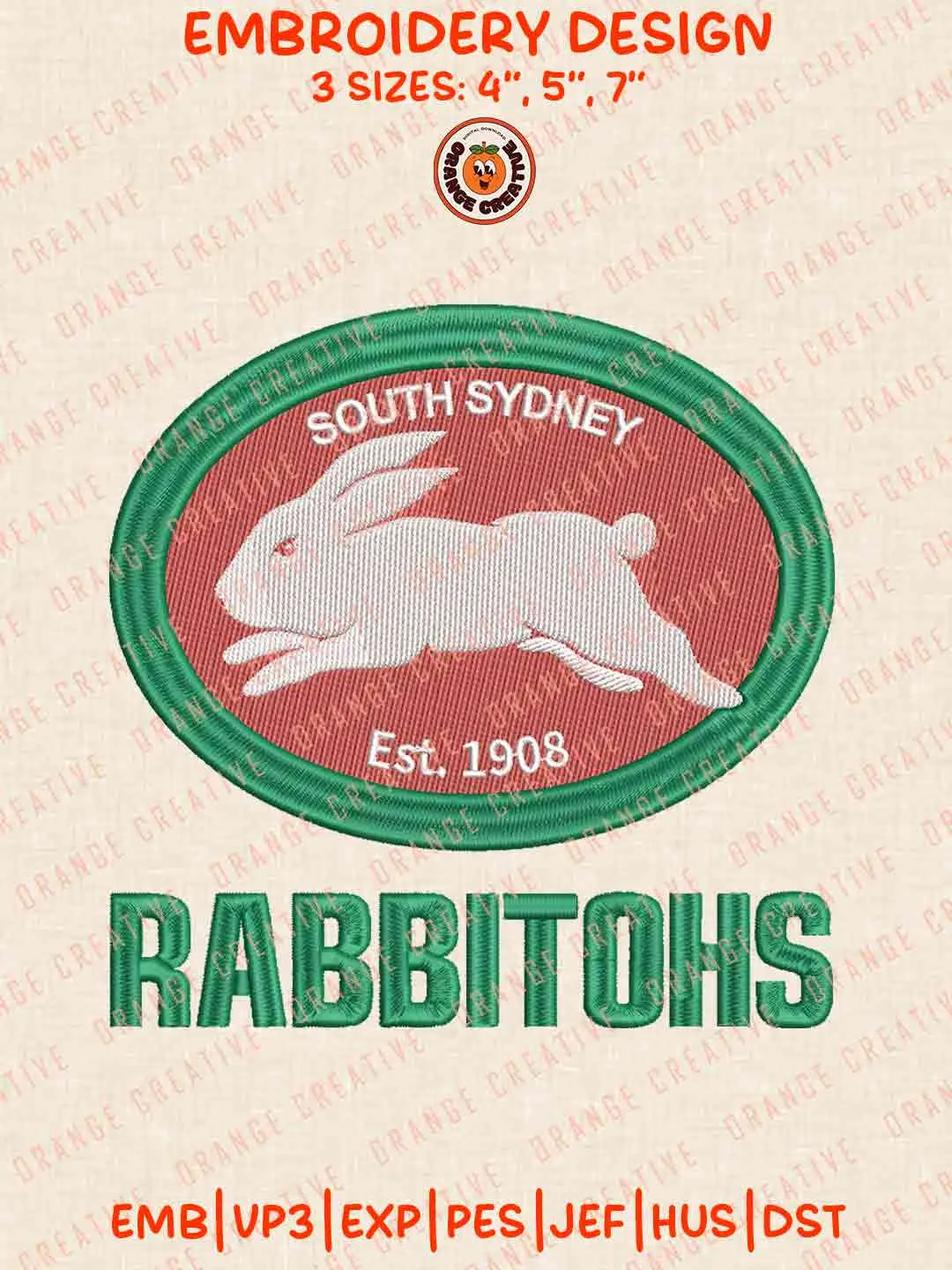 Sydney Roosters Logo Embroidery Design,NRL Machine Embroidery Digitized ...
