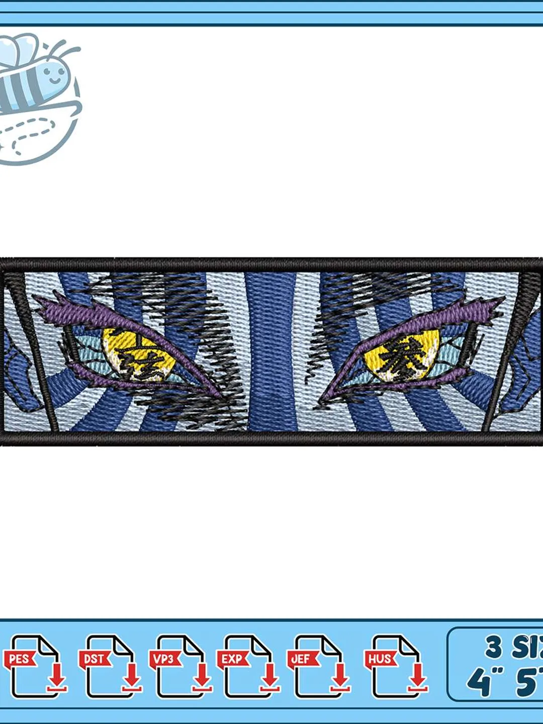 Akaza Eyes Embroidery Design, Demon Slayer Anime Patch Machine Embroidery File, Upper Moon Eyes Embroidery, Instant Download