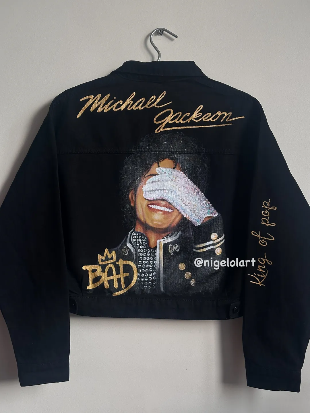 Selena Quintanilla Jean jacket, Pop art jacket, painted denim