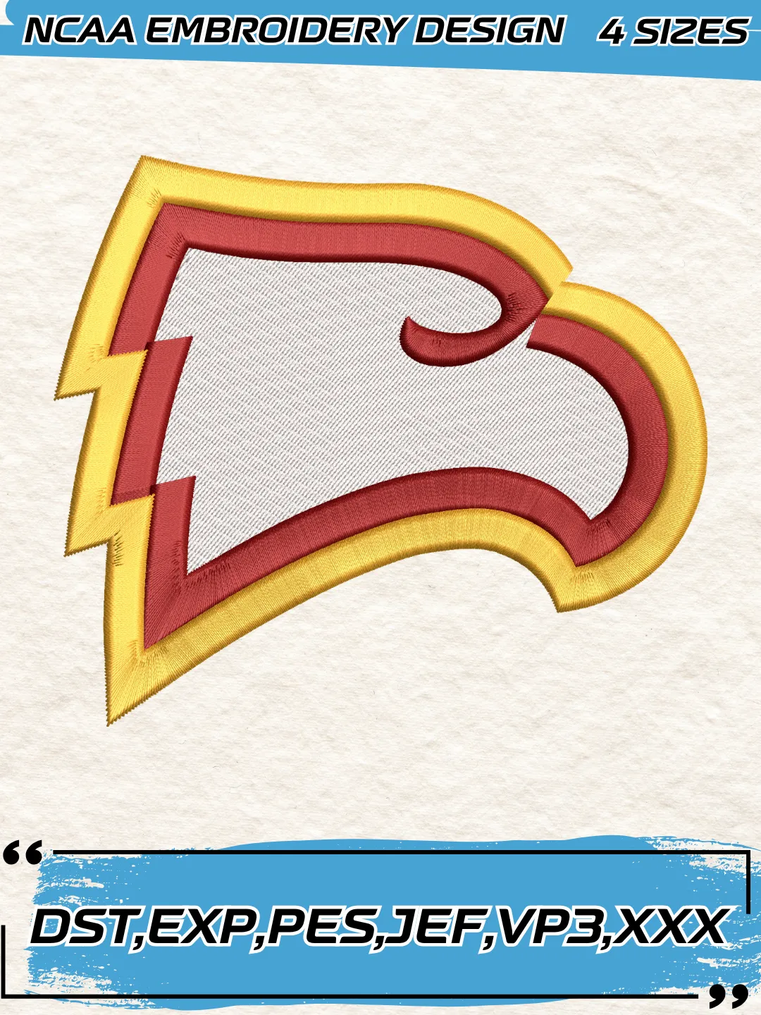 Winthrop Eagles Logo Embroidery Design,NCAA Logo Embroidery Design,Machine Embroidery Design File,4 Sizes, Digital Download