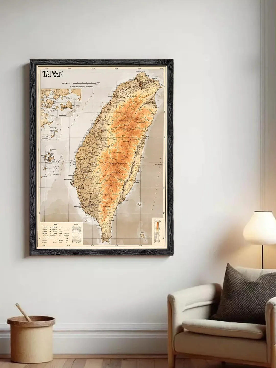 Vintage Taiwan Map Print | Wall Art