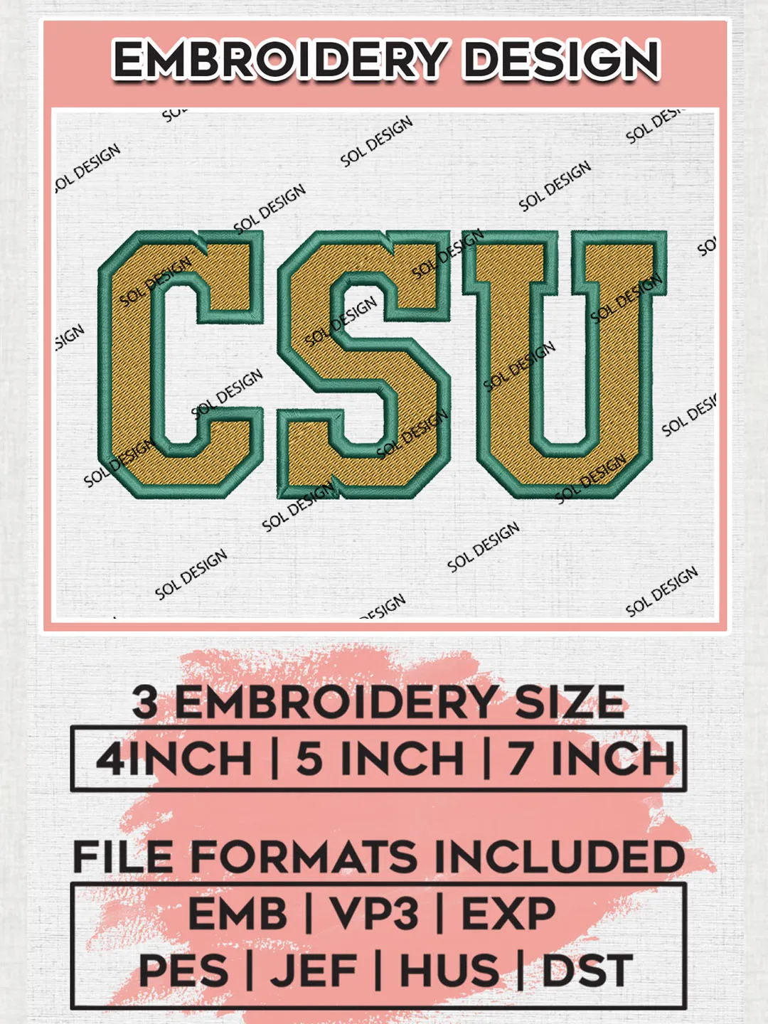 NCAA CSU Rams College Football Team Logo embroidery designs, NCAA Colorado State Rams Logo Machine embroidery files, NCAA Team Logo embroidery designs, NCAA Game Day Machine embroidery designs, Digital Download