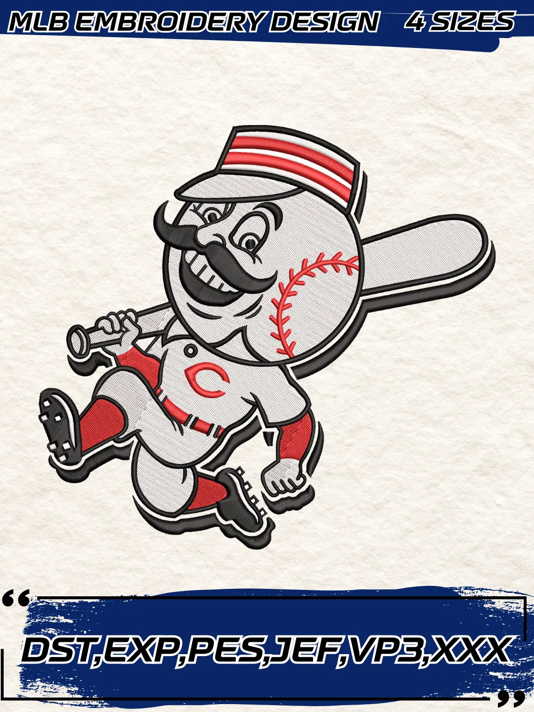Cincinnati Reds Alternate Logo Embroidery Design,MLB Embroidery Design,Machine Embroidery Design File,4 Sizes, Digital Download