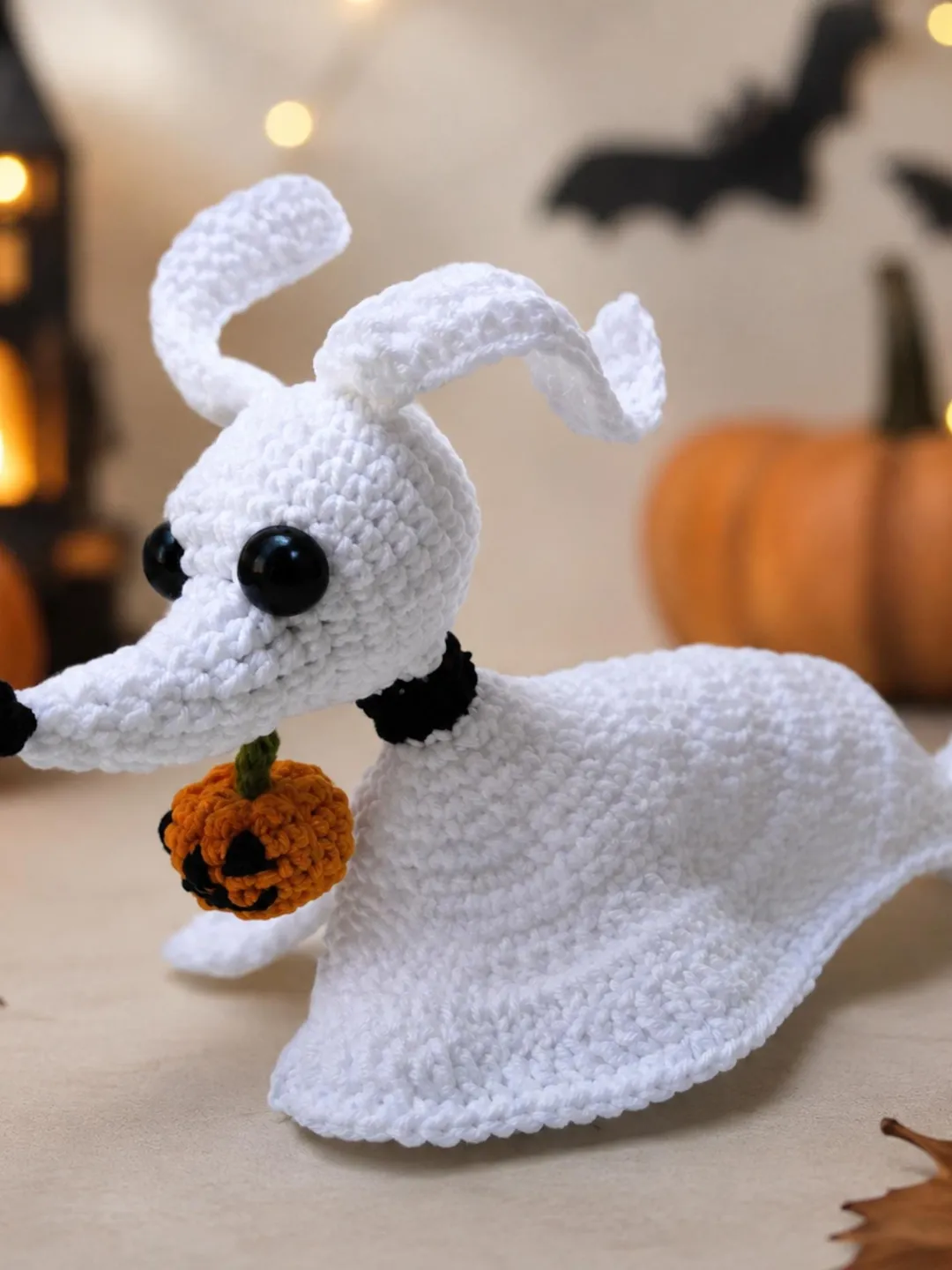 Crochet Ghost Dog Pattern, Halloween Amigurumi Toy, PDF Crochet Pattern, Cute Dog Toy