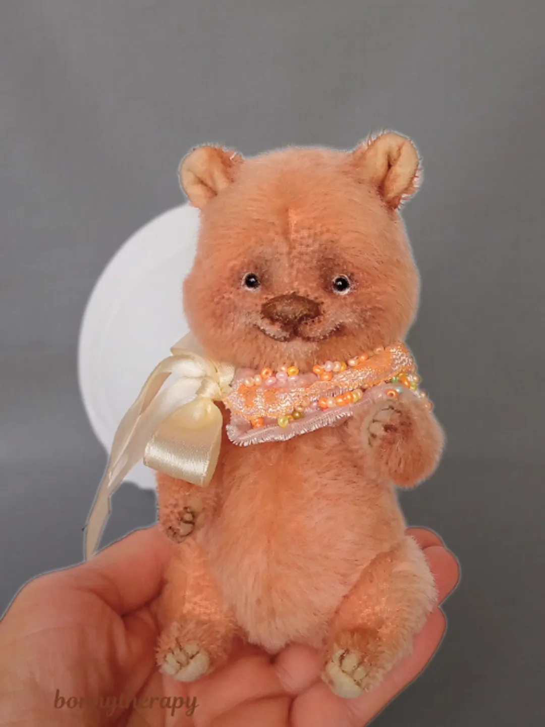 Mohair teddy bear 5.5 inches of unusual color