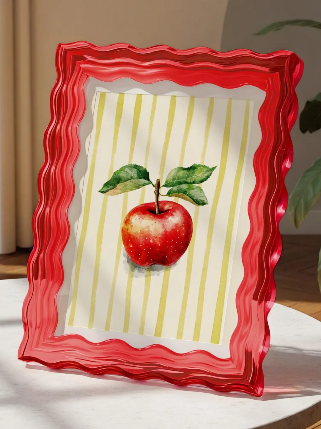 Watercolor Apple Print: Minimalist Kitchen Wall Art, Apple painting, Apple decor