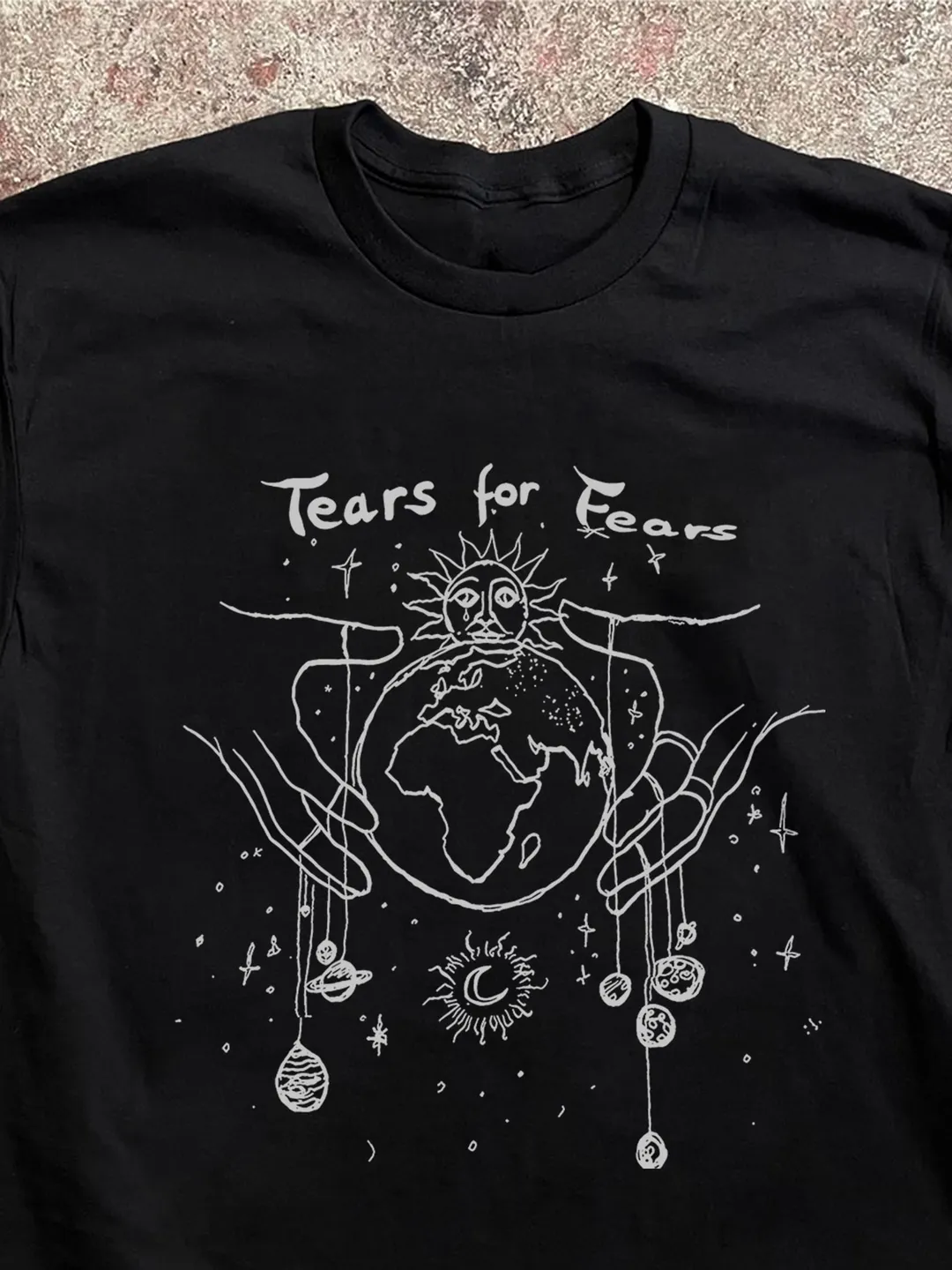 Vintage 80s Tears for Fears T-Shirt Retro Rule The World Synthpop Band Merch