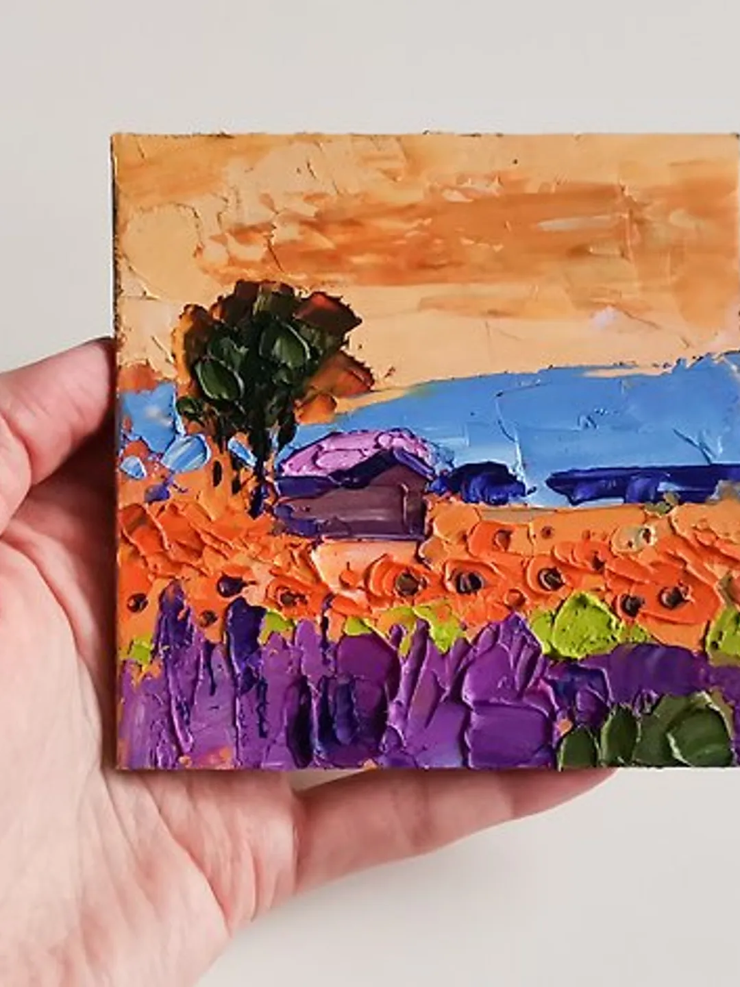 Italy Painting 油畫原作 Original Art 手工油畫 Oil Painting 油畫 Toscana Lavender by Verafe