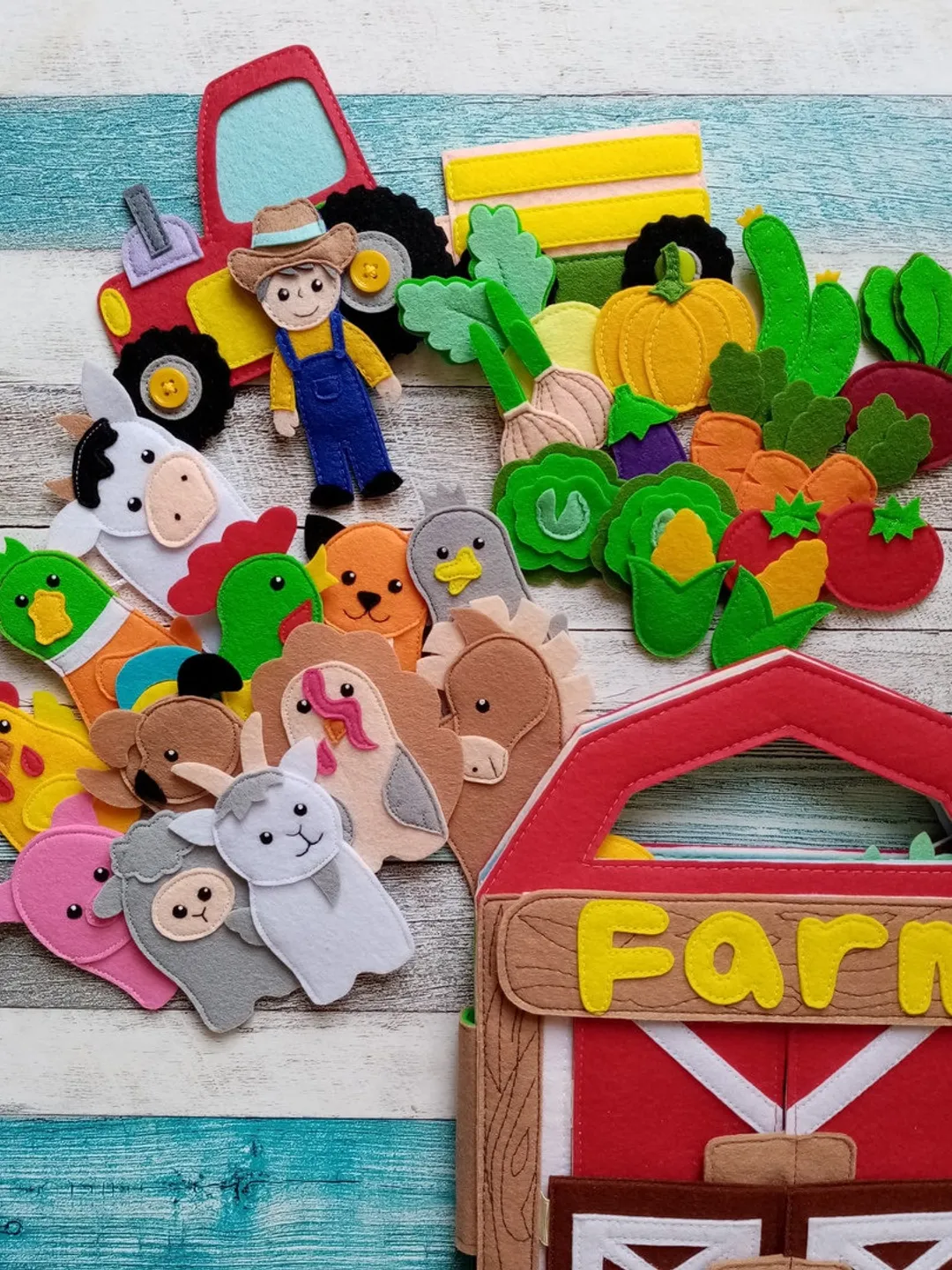 Farm Quiet book pattern for toddler, Felt book pattern pdf, Busy book ideas for kids 2, 3, 4 year old