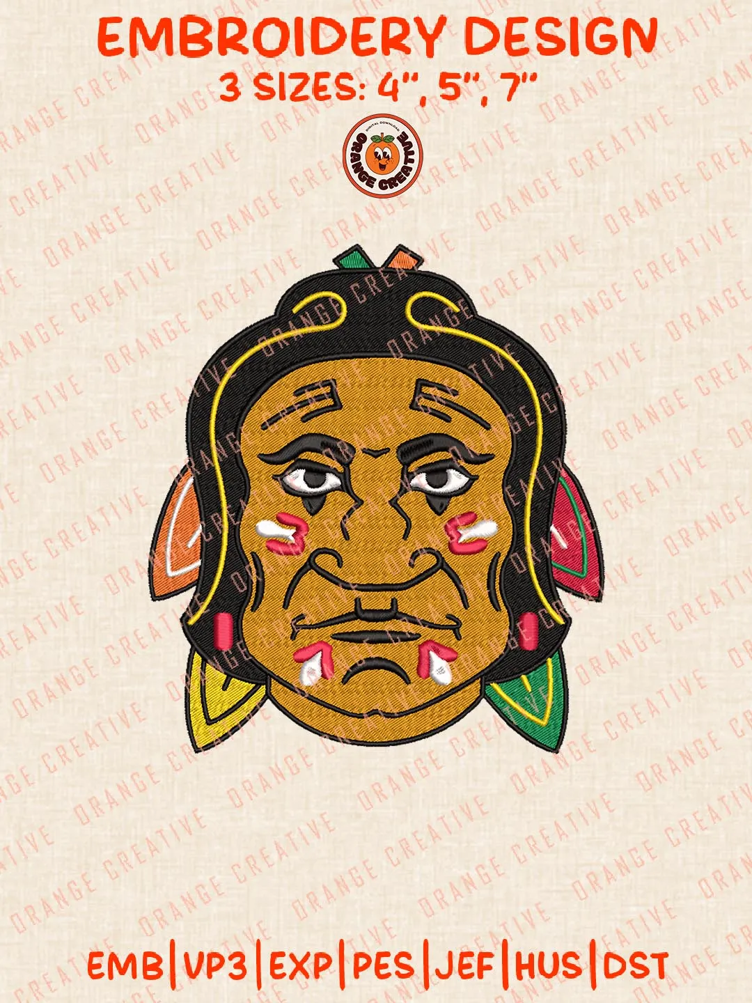 NHL Chicago Blackhawks Mascot Logos Embroidery Designs, NHL Team Logo Embroidery Files, Machine Embroidery Design File, 4 Sizes, Custom Size, Digital Download