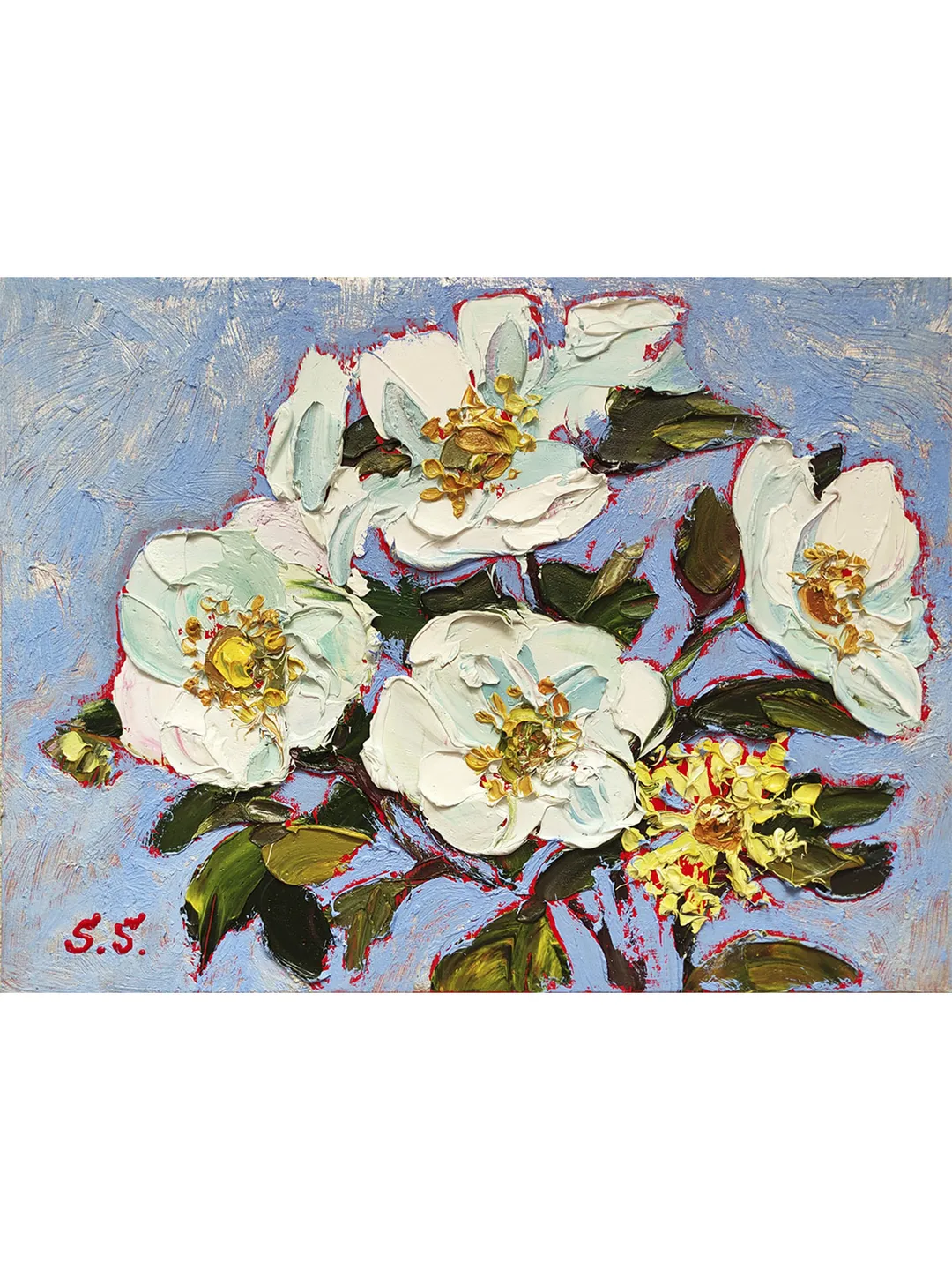 Oil Painting Rosehip Original Art Miniature