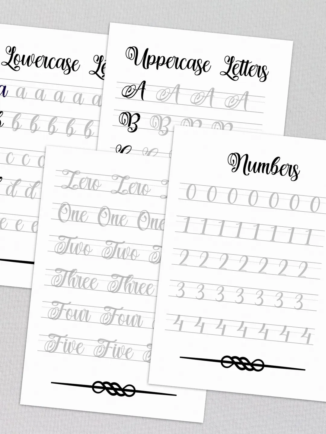 Tracking Calligraphy Calligraphy tracing worksheets, handlettering practice, font design