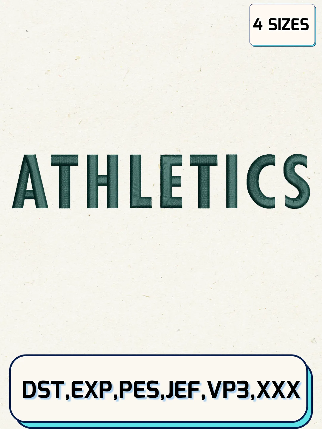 Athletics Wordmark Logo Embroidery Design Files,MLB Logo Embroidery Designs,Machine Embroidery Files,4 Sizes