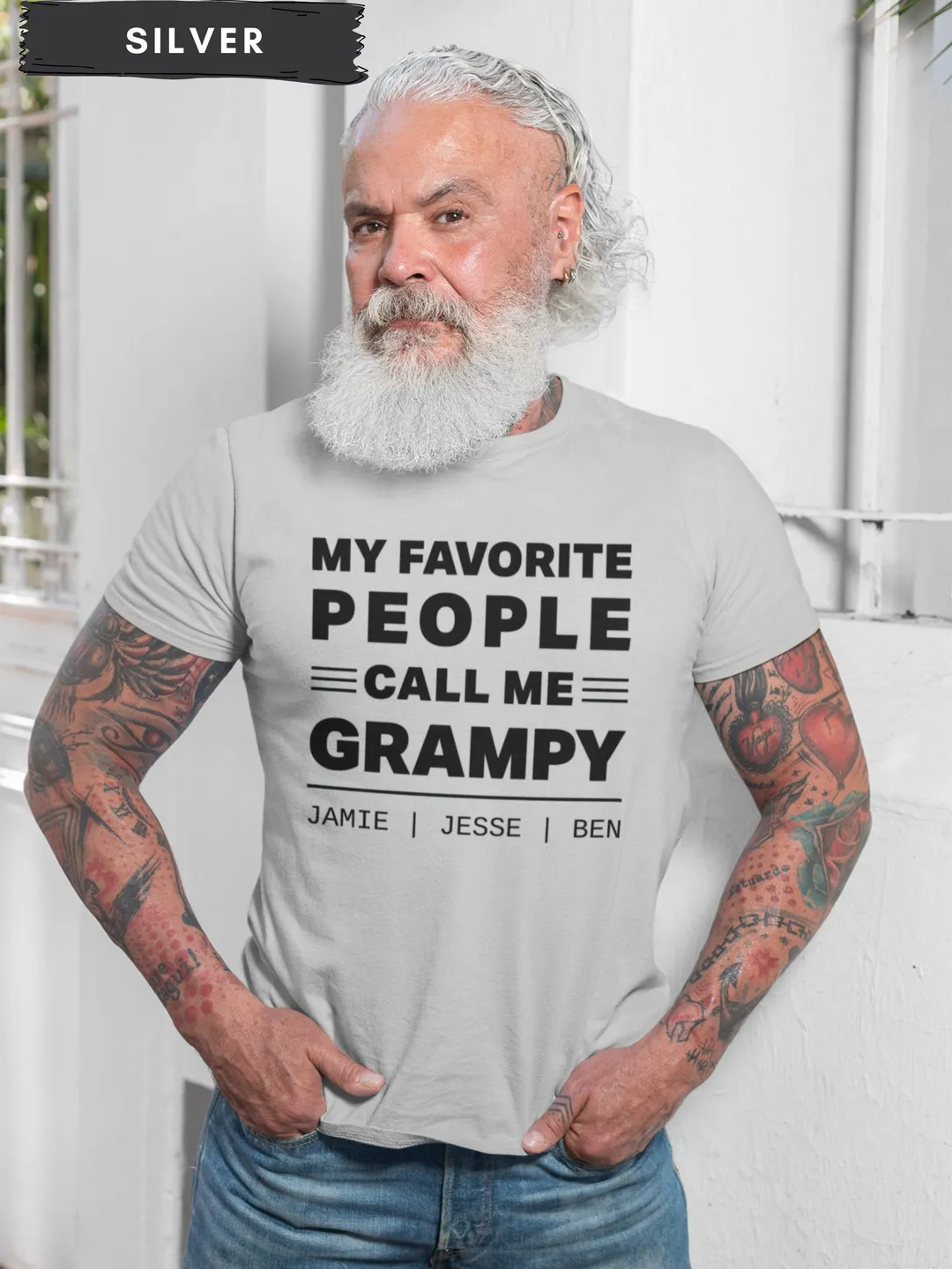 Fathers Day Gift for Grampy Father's Day Shirt for Grandpa Custom tshirt from Grandchildren Gifts for Grandfather with kids names t-shirt