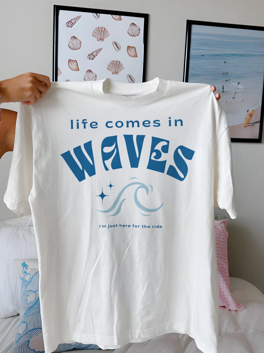 Life Comes In Waves Shirt, Summer Beach Tee, Coastal Hawaii Style T-Shirt