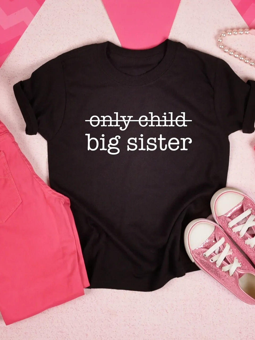 Only Child Big Sister Shirt: Pregnancy Announcement Tee
