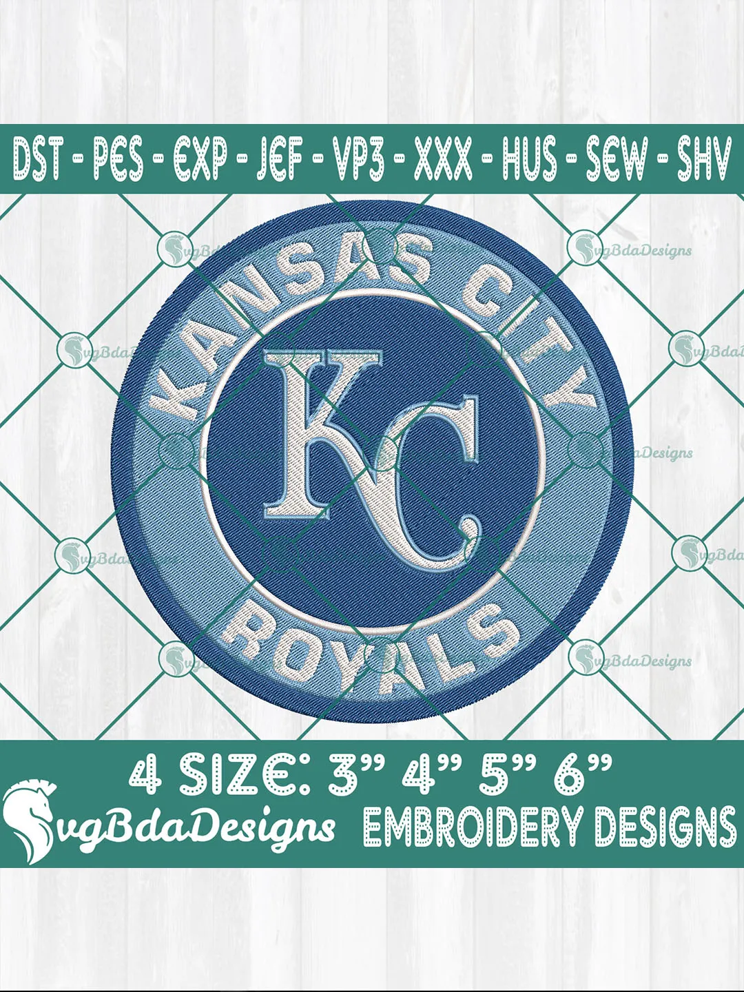 Kansas City Royals Logo Embroidery Designs – MLB Baseball Logo Embroidered