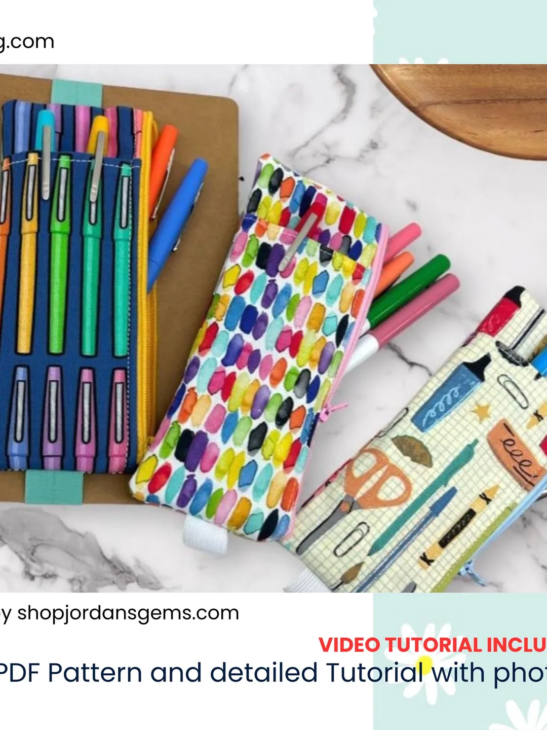 Planner Pouch Pattern, Elastic Pencil Case, Journal Pen Pouch - PDF ...