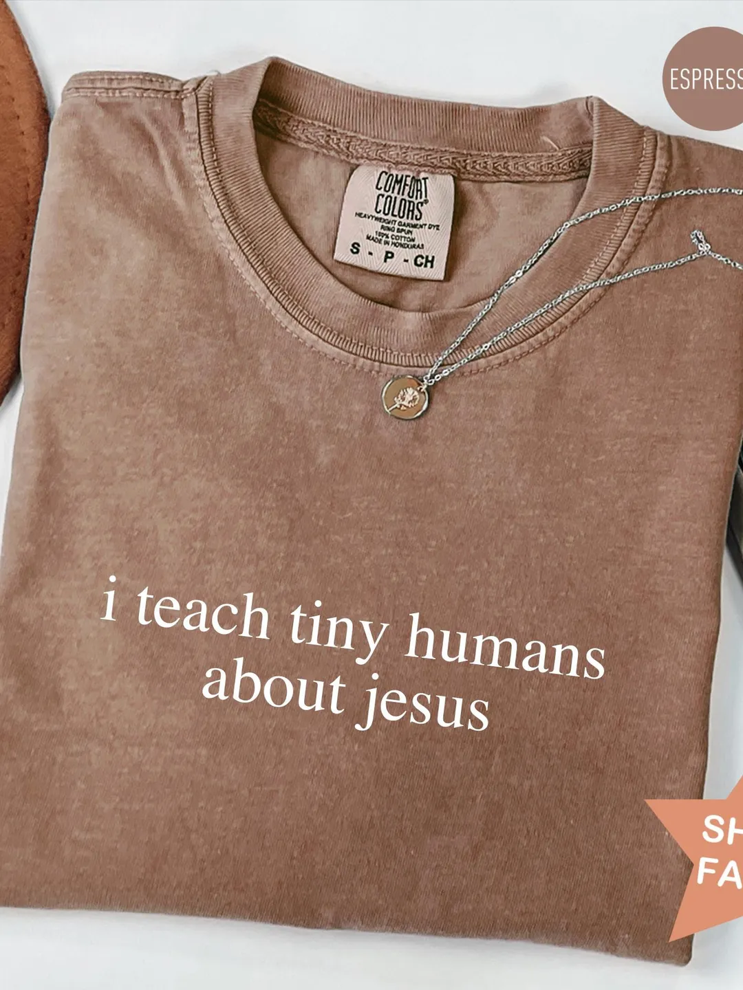 Comfort Colors® I Teach Tiny Humans About Jesus Shirt, Christian Teacher T-shirt, Bible School Tee, Jesus TShirt, Christian Teacher Gift