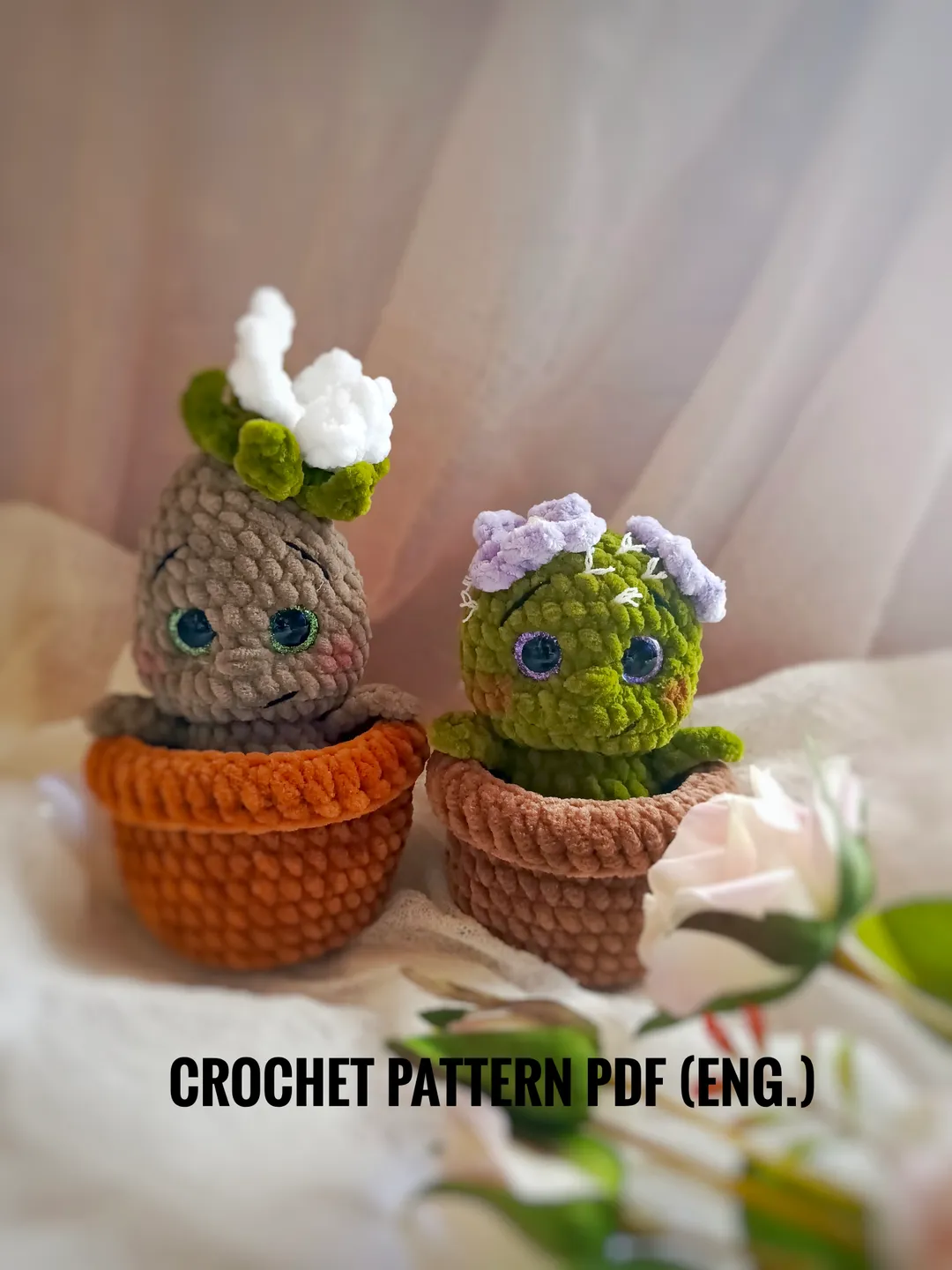 Crochet Pattern, Cactus Amigurumi PDF Pattern, Crochet pattern flower
