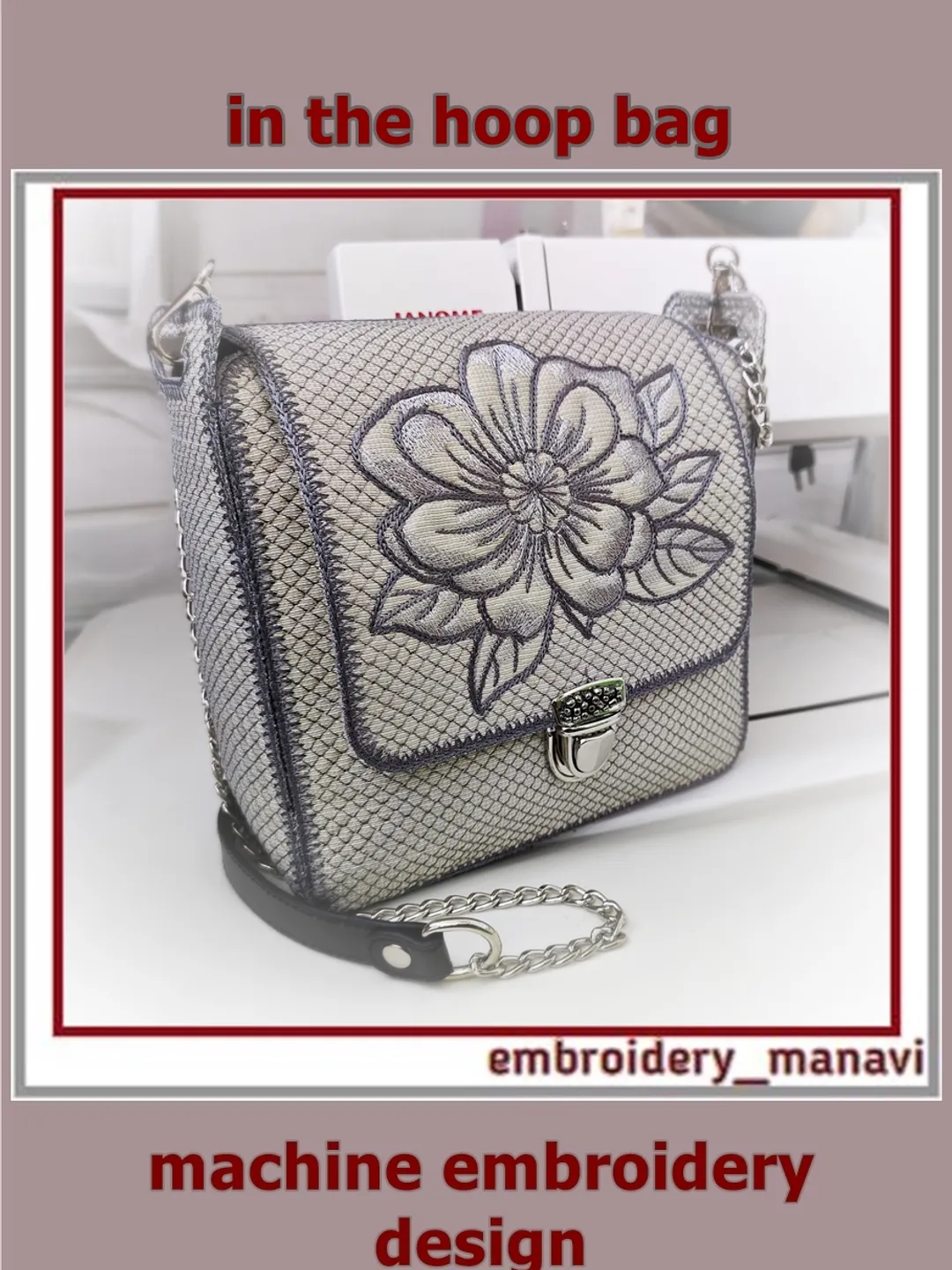 In the hoop Machine Embroidery Design Handbag Quilt Flower ITH by Embroidery Manavi 05