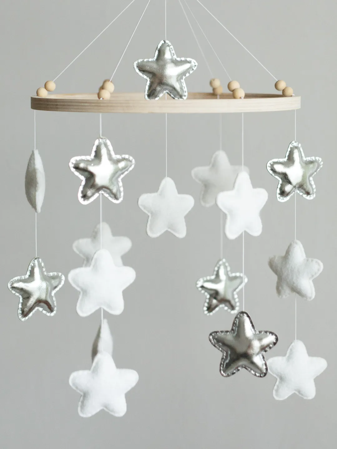 Handcrafted Stars Themed Felt Baby Mobile - Customizable Nursery Decor