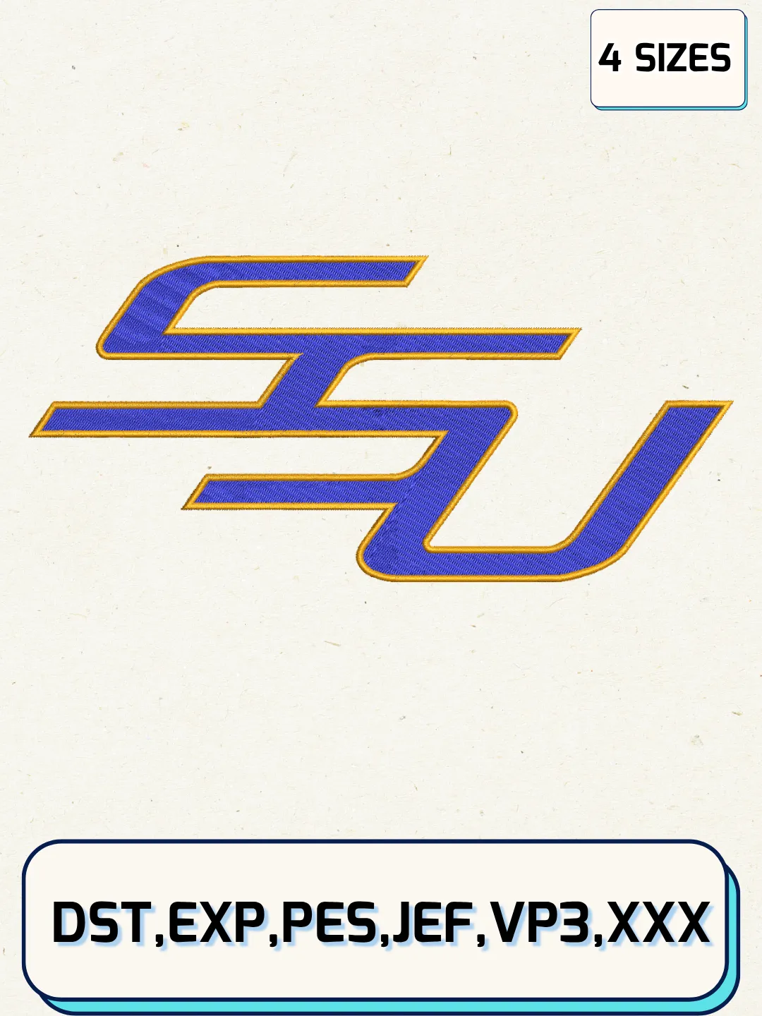 Savannah State Tigers Alternate Logos Embroidery Design Files, NCAA Logos Embroidery Designs, Machine Embroidery Files, 4 Sizes