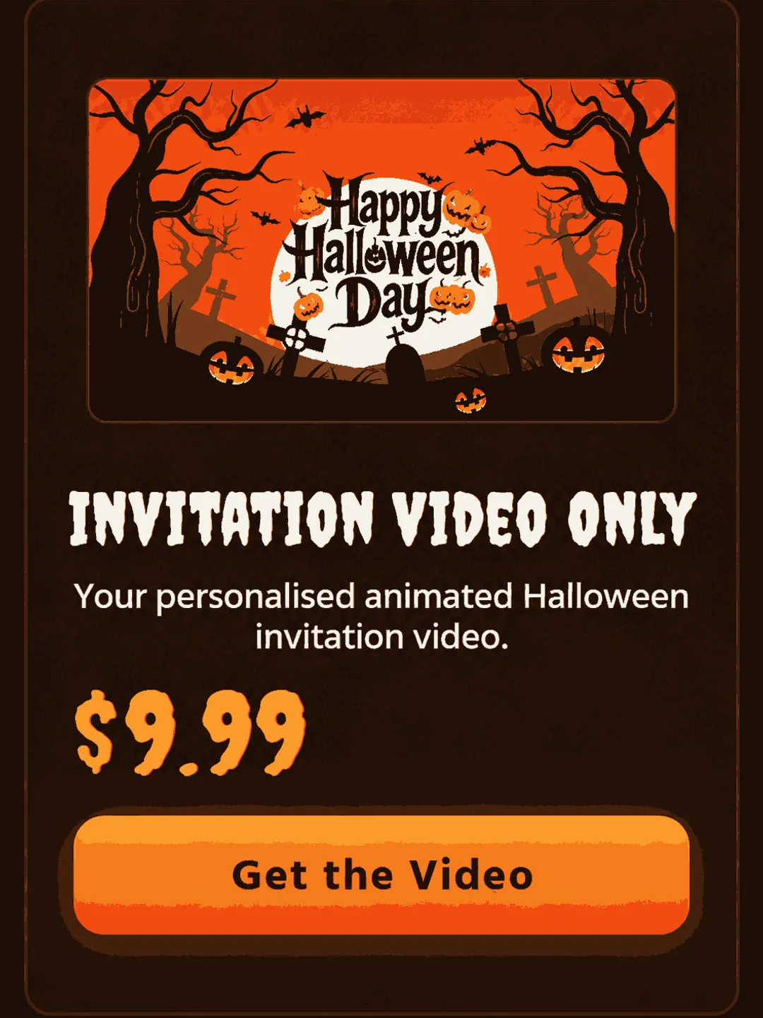 Halloween Party Invitation Video – Personalised Animated Template