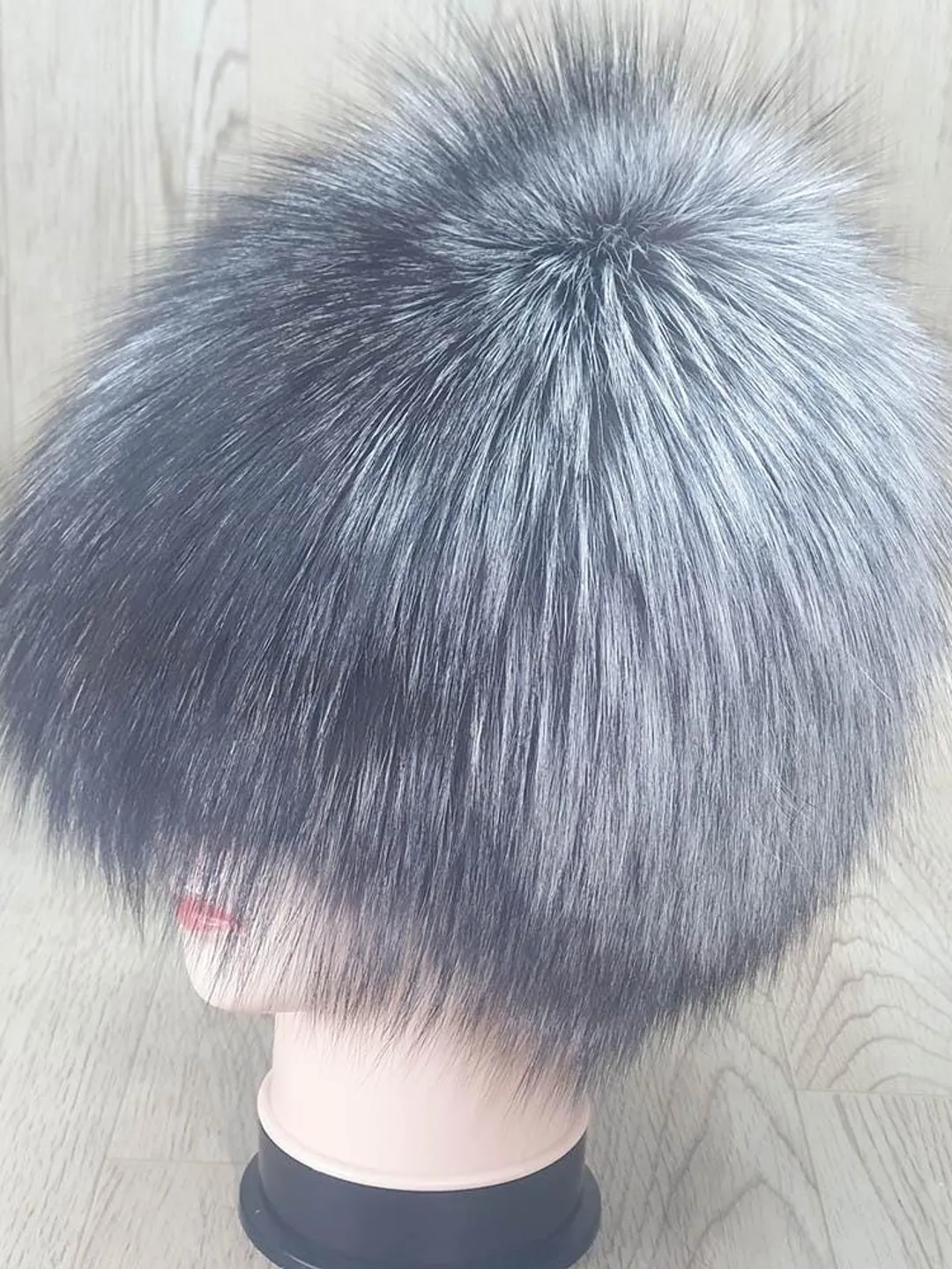 Women's Silver Fox Fur Hat. Winter Headwear. Silver Hat Made of Natural Fur. Warm Hat for Women. Handmade. Fur Hat Made of Natural Fox Fur