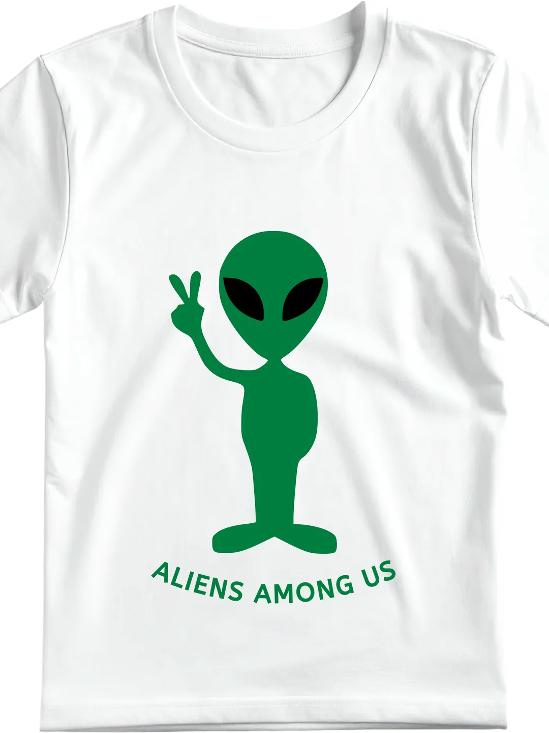 T-Shirt Design Green Alien T-Shirt Template | UFO Sci-Fi Graphic Design