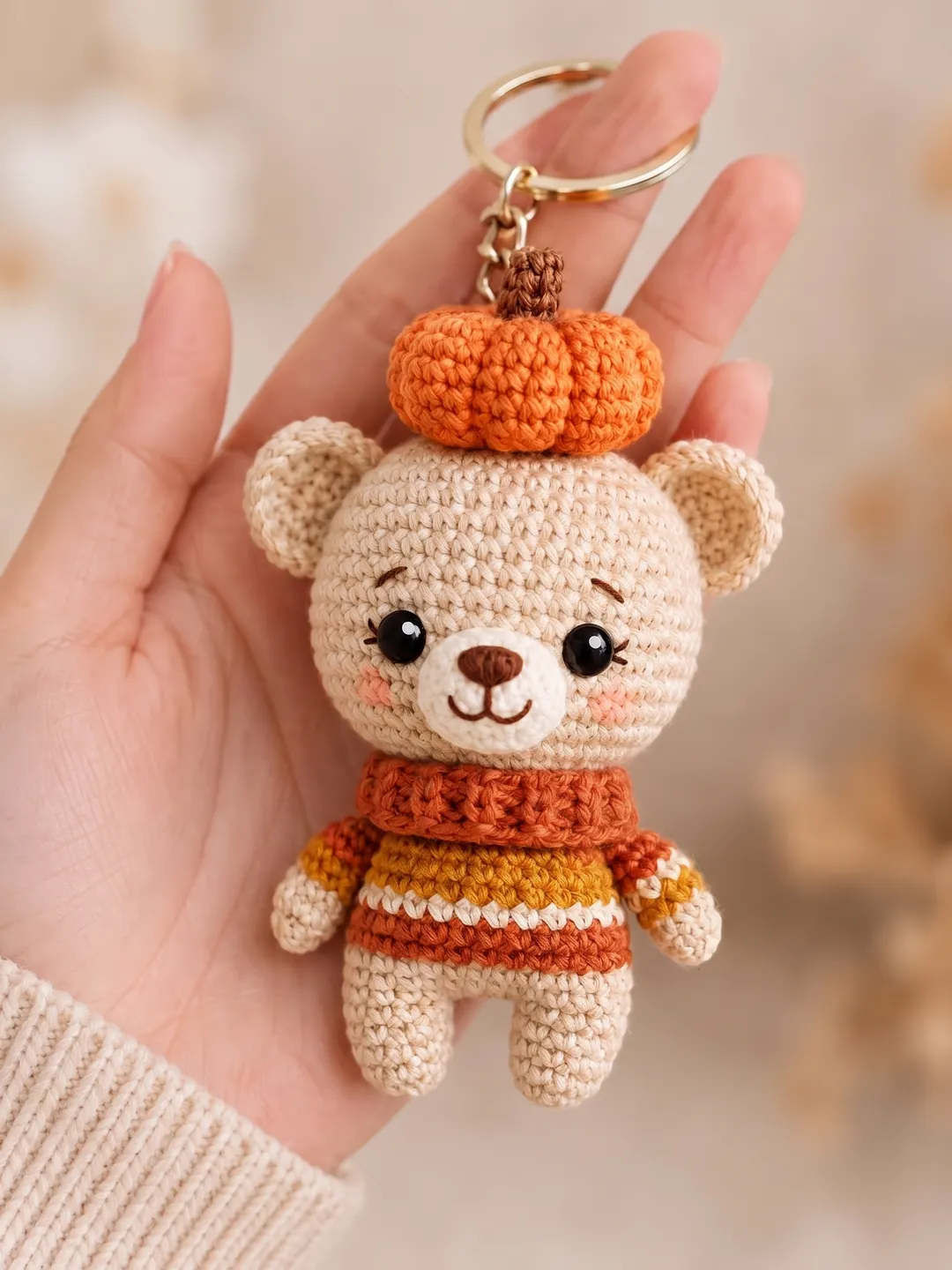 Crochet Bear Keychain Pattern,amigurumi keychain (PDF Download)