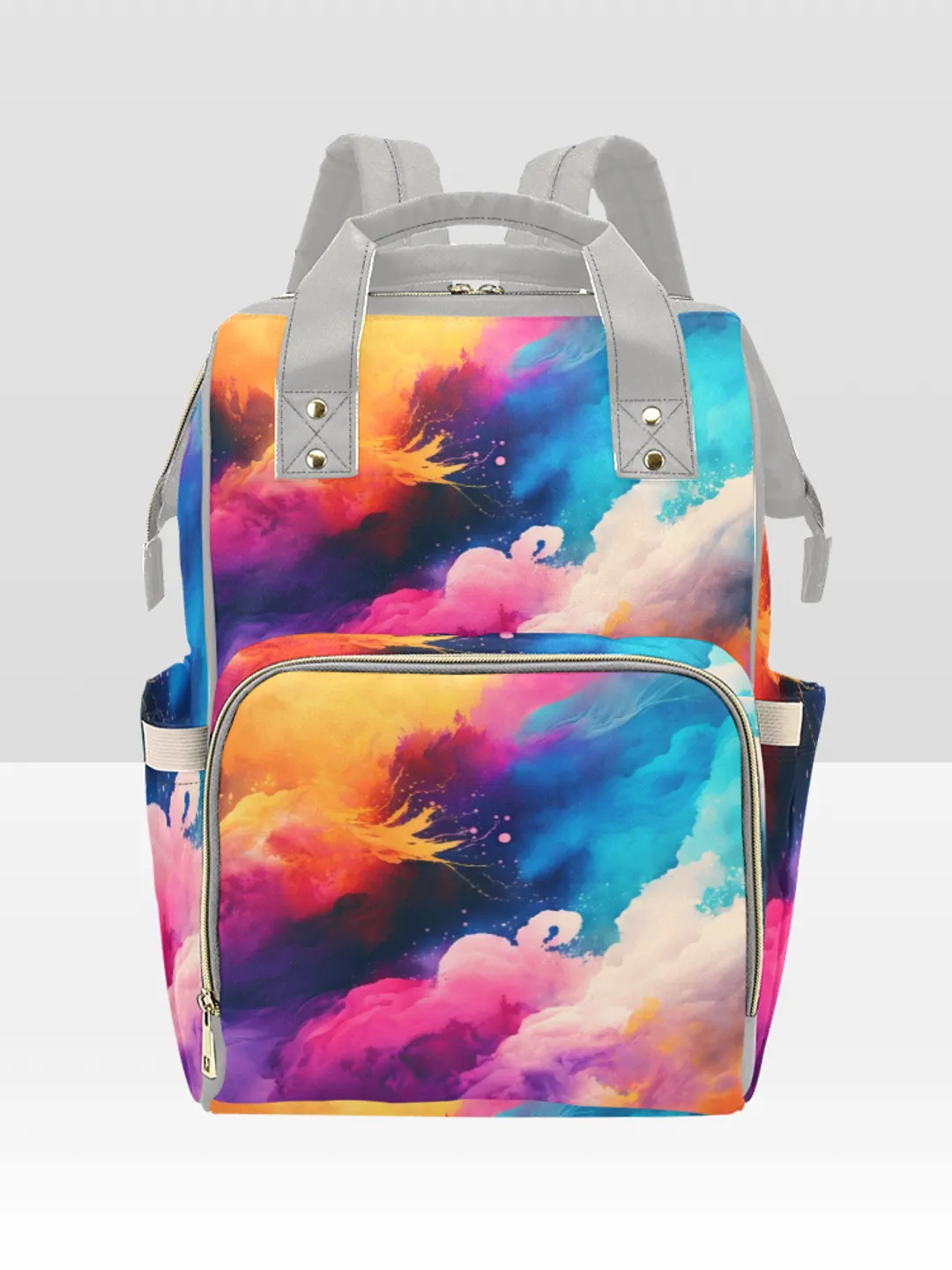 Colorful Watercolor Style Diaper Bag Backpack
