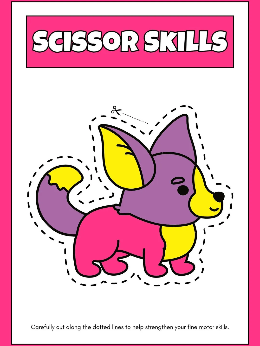 Scissor Skills Printable Worksheets for Preschoolers, Fine Motor ...