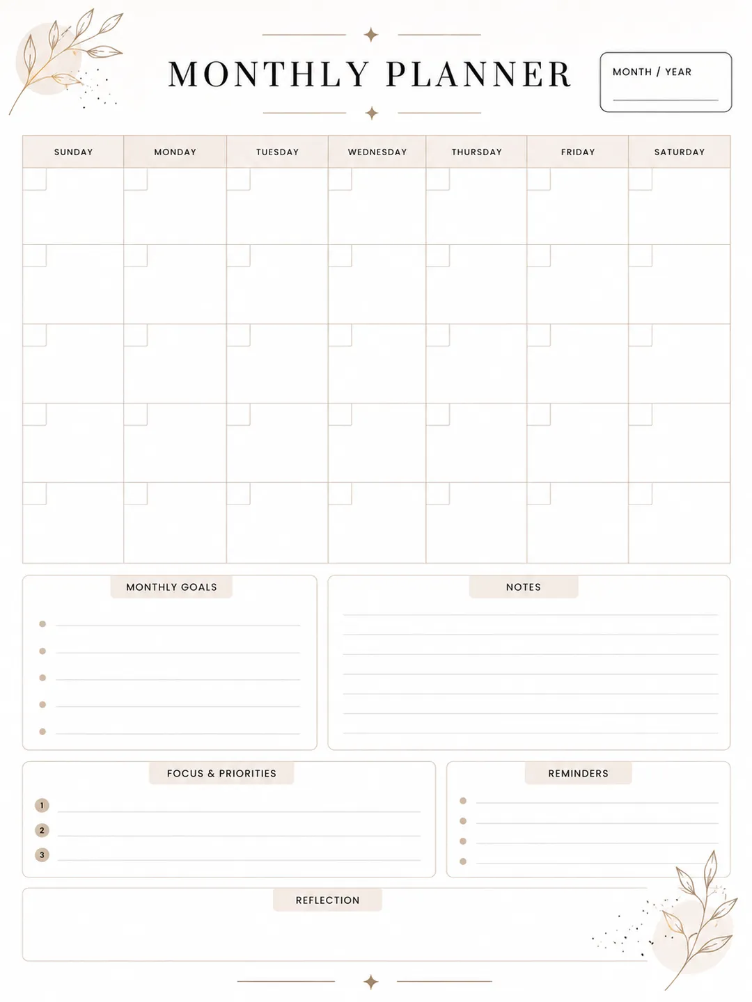 Minimal Student Planner PDF | Digital Study Planner | Printable ...