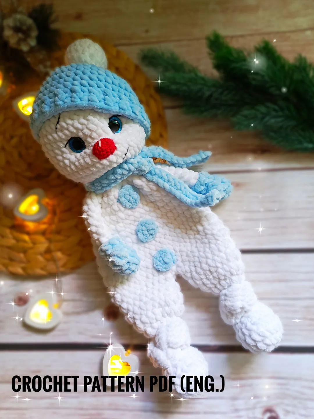 Snowman Crochet Pattern , Snowman Snuggler Amigurumi Pattern , Crochet Lovey Snowman , Comforter Snowman Crochet Pattern , Easy Crochet