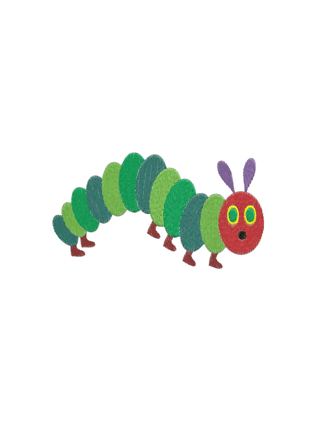 Hungry Caterpillar Machine Embroidery Design,cute machine embroidery design,2 sizes,Instant Download--727