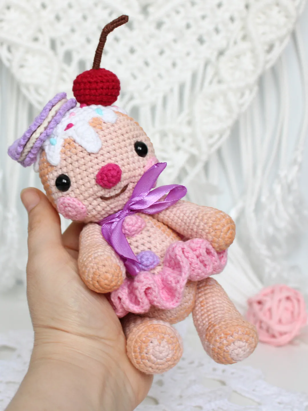 Gingerbread cookie Crochet pattern PDF in English Amigurumi toy Christmas tree toy DIY