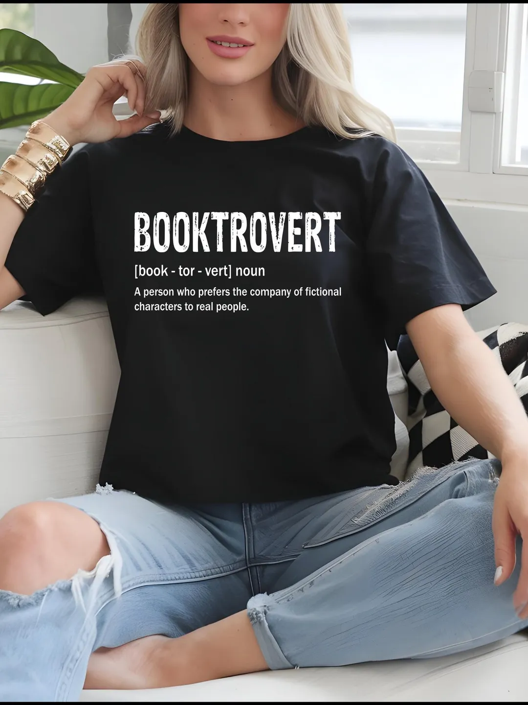 Booktrovert Definition T-Shirt: Book Lover, Nerd Tee