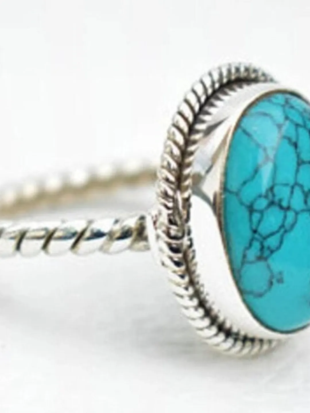 Handmade Turquoise Ring: Solid 925 Sterling Silver Gemstone Ring