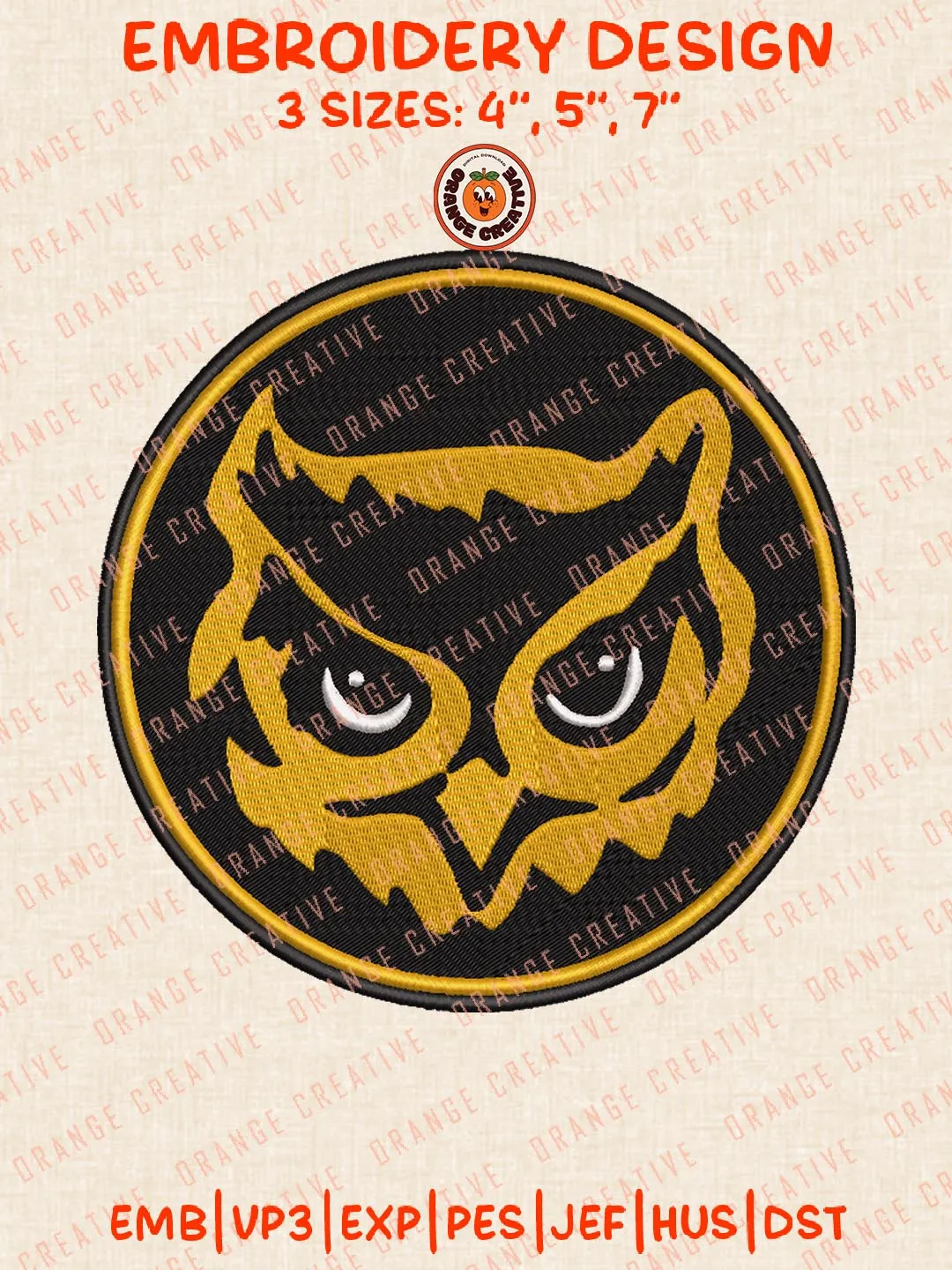 Kennesaw State Owls Embroidery Design Files, NCAA Logos Embroidery Designs, NCAA Machine Embroidery Files, 3 Sizes, Custom Sizes, Instant Download
