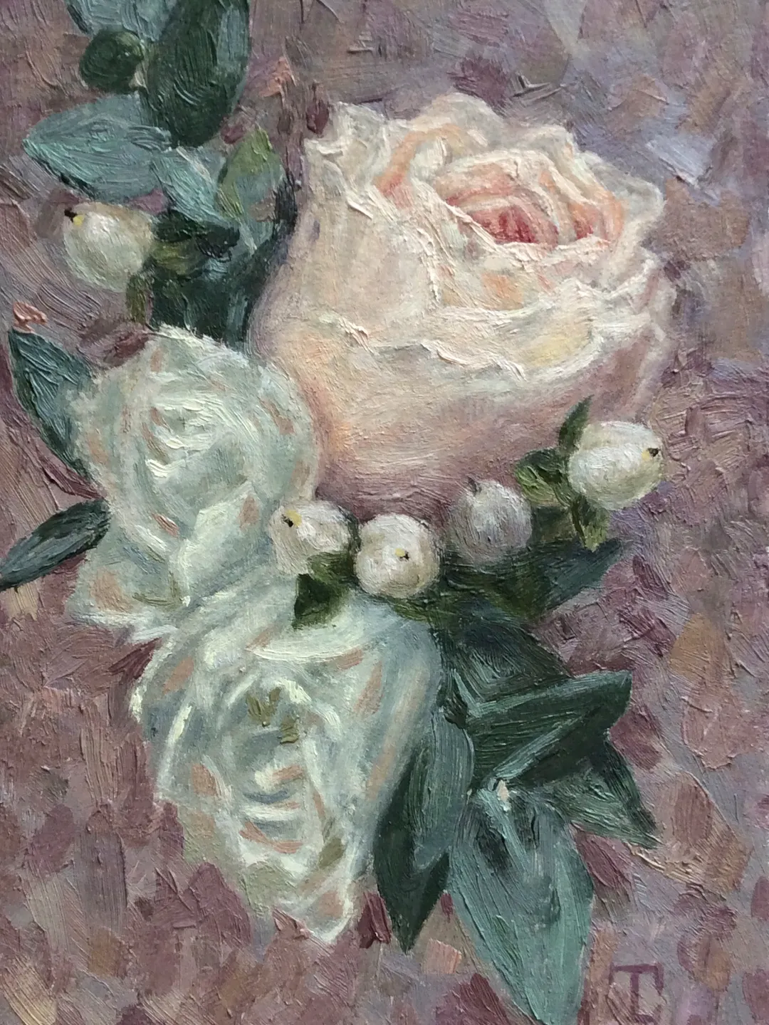 "Rose" oil small painting flower stilllife original wall art picture artwork floral