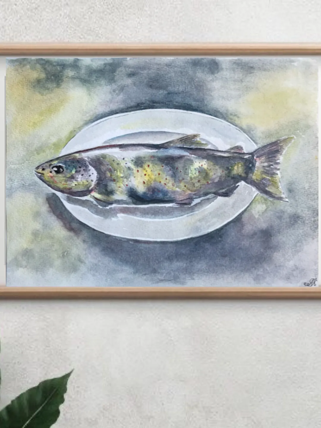 Fish original watercolour painting hand painted modern painting wall ...