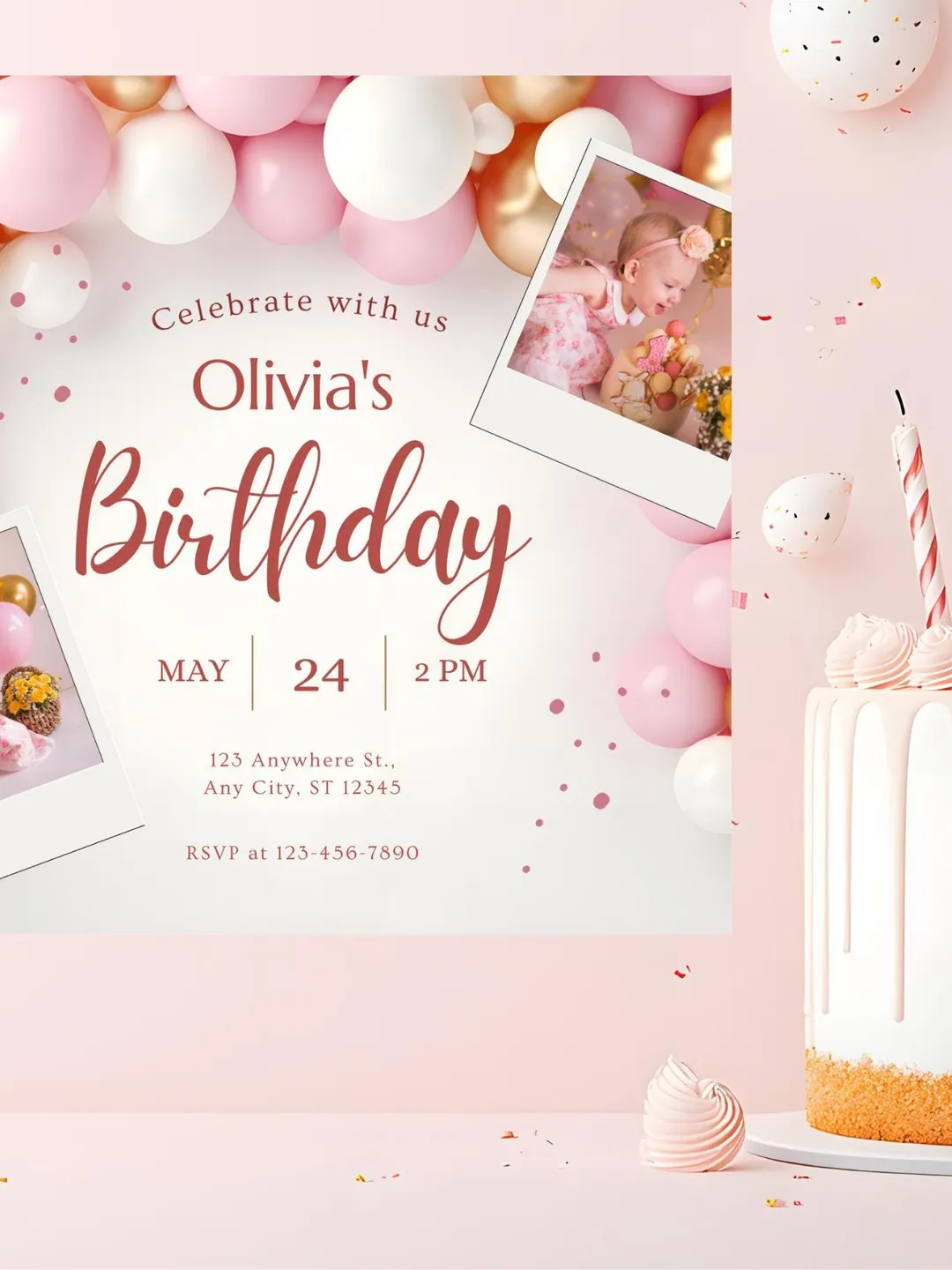 Editable Fairy First Birthday Invitation, Soft Pastel Floral 1st Birthday Party Printable Invite, Wildflower Fairy Garden Tea Party, FA10