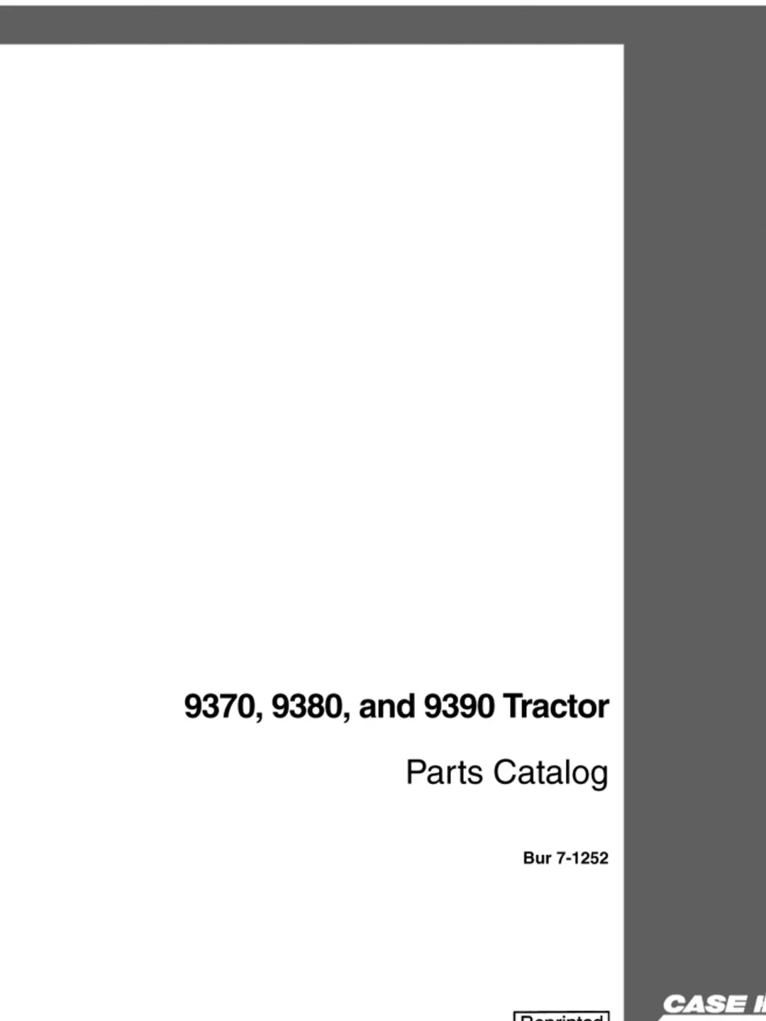 CASE IH 9370 9380 9390 QUADTRAC TRACTOR PARTS CATALOG MANUAL