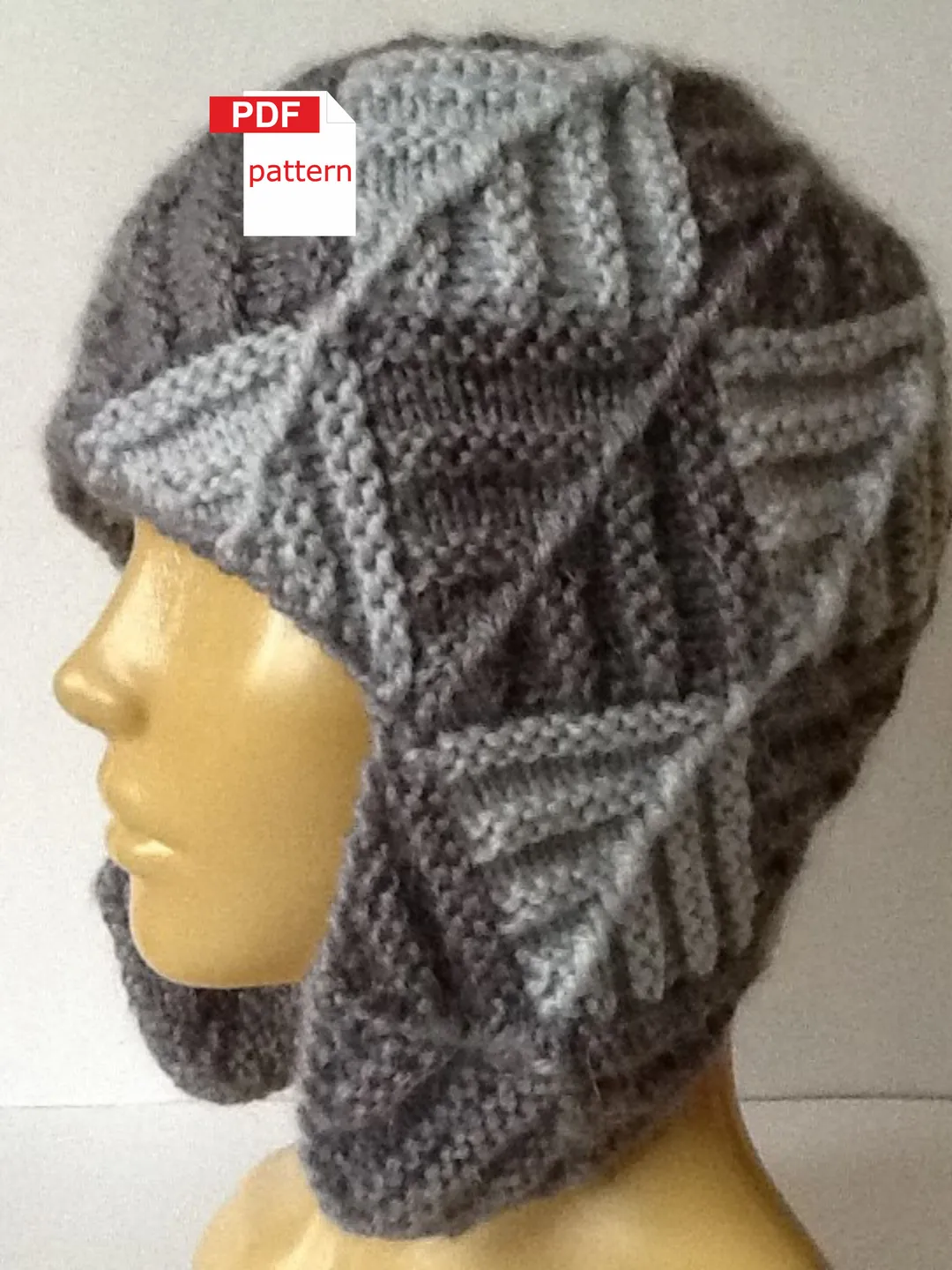 Knitting Patchwork Colorblock Hat pattern Womens hat