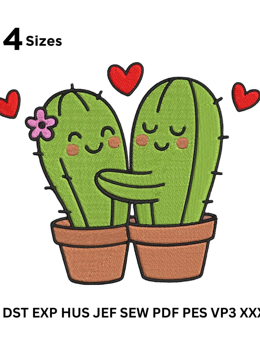 Hugging Cactus Embroidery Design, Plant Pattern, Couples Gift (Instant  Download)